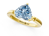 Yellow gold Fancy Blue Heart  Solitaire Beaded Band with Four-Prong Setting_74
