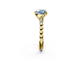 Yellow gold Fancy Blue Heart  Solitaire Bezel Accent Diamond Engagement Ring with Beaded Band and Four-Prong Setting_26