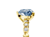 Yellow gold Fancy Blue Heart  Solitaire Bezel Accent Diamond Engagement Ring with Beaded Band and Four-Prong Setting_29