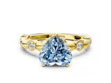 Yellow gold Fancy Blue Heart  Solitaire Bezel-Set Diamond Ring with Beaded Band and Four-Prong Setting_32