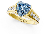 Yellow gold Fancy Blue Heart  Solitaire Bezel-Set Diamond Ring with Channel-Set Band_39