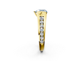 Yellow gold Fancy Blue Heart  Solitaire Bezel-Set Diamond Ring with Channel-Set Band_40