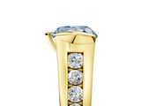 Yellow gold Fancy Blue Heart  Solitaire Bezel-Set Diamond Ring with Channel-Set Band_43