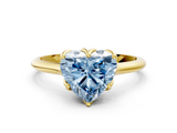 Yellow gold Fancy Blue Heart  Solitaire Cathedral Diamond Ring with Six-Prong Setting_17