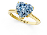 Yellow gold Fancy Blue Heart  Solitaire Cathedral Diamond Ring with Six-Prong Setting_18