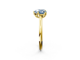 Yellow gold Fancy Blue Heart  Solitaire Cathedral Diamond Ring with Six-Prong Setting_19