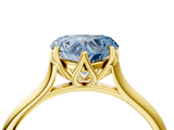 Yellow gold Fancy Blue Heart  Solitaire Cathedral Diamond Ring with Six-Prong Setting_21