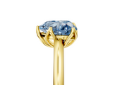 Yellow gold Fancy Blue Heart  Solitaire Cathedral Diamond Ring with Six-Prong Setting_22