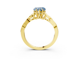 Yellow gold Fancy Blue Heart  Solitaire Celtic Knot Engagement Ring with Four-Prong Setting_62
