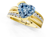 Yellow gold Fancy Blue Heart  Solitaire Channel-Set Split Shank Ring with Tension Prong Setting_4