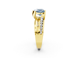 Yellow gold Fancy Blue Heart  Solitaire Channel-Set Split Shank Ring with Tension Prong Setting_5