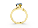 Yellow gold Fancy Blue Heart  Solitaire Channel-Set Split Shank Ring with Tension Prong Setting_6