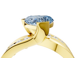 Yellow gold Fancy Blue Heart  Solitaire Channel-Set Split Shank Ring with Tension Prong Setting_7