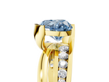 Yellow gold Fancy Blue Heart  Solitaire Channel-Set Split Shank Ring with Tension Prong Setting_8