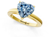 Yellow gold Fancy Blue Heart  Solitaire Diamond Engagement Ring with Four-Prong Setting on a Classic Band_4