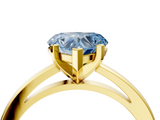 Yellow gold Fancy Blue Heart  Solitaire Diamond Engagement Ring with Four-Prong Setting on a Classic Band_7