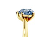 Yellow gold Fancy Blue Heart  Solitaire Diamond Engagement Ring with Four-Prong Setting on a Classic Band_8