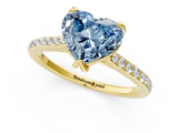 Yellow gold Fancy Blue Heart  Solitaire Diamond Engagement Ring with Pave Band and Six-Prong Setting_21