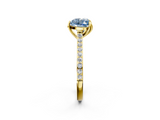 Yellow gold Fancy Blue Heart  Solitaire Diamond Engagement Ring with Pave Band and Six-Prong Setting_22