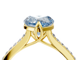 Yellow gold Fancy Blue Heart  Solitaire Diamond Engagement Ring with Pave Band and Six-Prong Setting_24