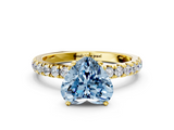 Yellow gold Fancy Blue Heart  Solitaire Diamond Pavé Band with Four-Prong Setting_28