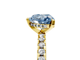 Yellow gold Fancy Blue Heart  Solitaire Diamond Pavé Band with Four-Prong Setting_52