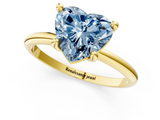 Yellow gold Fancy Blue Heart  Solitaire Diamond Ring with 4-Prong Setting on a Classic Band_4