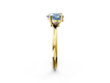 Yellow gold Fancy Blue Heart  Solitaire Diamond Ring with 4-Prong Setting on a Classic Band_5