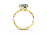 Yellow gold Fancy Blue Heart  Solitaire Diamond Ring with 4-Prong Setting on a Classic Band_6
