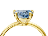 Yellow gold Fancy Blue Heart  Solitaire Diamond Ring with 4-Prong Setting on a Classic Band_7