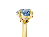 Yellow gold Fancy Blue Heart  Solitaire Diamond Ring with 4-Prong Setting on a Classic Band_8