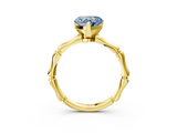 Yellow gold Fancy Blue Heart  Solitaire Diamond Ring with Bamboo Band and Four-Prong Setting_42