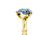Yellow gold Fancy Blue Heart  Solitaire Diamond Ring with Bamboo Band and Four-Prong Setting_44