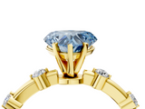 Yellow gold Fancy Blue Heart  Solitaire Diamond Ring with Bezel Set Side Stones and Prong Setting_7