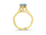 Yellow gold Fancy Blue Heart  Solitaire Diamond Ring with Cathedral Band and Four-Prong Setting_66