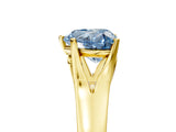 Yellow gold Fancy Blue Heart  Solitaire Diamond Ring with Cathedral Band and Four-Prong Setting_68
