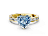 Yellow gold Fancy Blue Heart  Solitaire Diamond Ring with Channel-Set Baguette Band and Four-Prong Setting_49