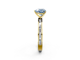 Yellow gold Fancy Blue Heart  Solitaire Diamond Ring with Channel-Set Baguette Band and Four-Prong Setting_51