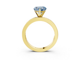 Yellow gold Fancy Blue Heart  Solitaire Diamond Ring with Channel-Set Baguette Band and Four-Prong Setting_52