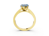 Yellow gold Fancy Blue Heart  Solitaire Diamond Ring with Channel-Set Band and Four-Prong Setting_6