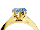 Yellow gold Fancy Blue Heart  Solitaire Diamond Ring with Channel-Set Band and Four-Prong Setting_7