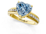 Yellow gold Fancy Blue Heart  Solitaire Diamond Ring with Channel Set Band and Six-Prong Setting_49