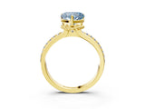 Yellow gold Fancy Blue Heart  Solitaire Diamond Ring with Channel Set Band and Six-Prong Setting_51