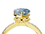 Yellow gold Fancy Blue Heart  Solitaire Diamond Ring with Channel Set Band and Six-Prong Setting_52