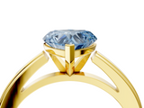 Yellow gold Fancy Blue Heart  Solitaire Diamond Ring with Four-Prong Setting and Classic Band_7