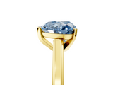 Yellow gold Fancy Blue Heart  Solitaire Diamond Ring with Four-Prong Setting and Classic Band_8
