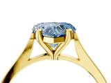 Yellow gold Fancy Blue Heart  Solitaire Diamond Ring with Four-Prong Setting and Tapered Band 5