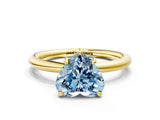 Yellow gold Fancy Blue Heart  Solitaire Diamond Ring with Four-Prong Setting on a Plain Band_20