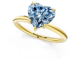 Yellow gold Fancy Blue Heart  Solitaire Diamond Ring with Four-Prong Setting on a Plain Band_21