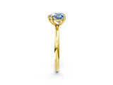 Yellow gold Fancy Blue Heart  Solitaire Diamond Ring with Four-Prong Setting on a Plain Band_22